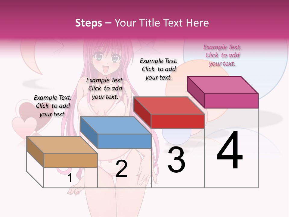 A Girl With Pink Hair Is Standing In Front Of A White Background PowerPoint Template