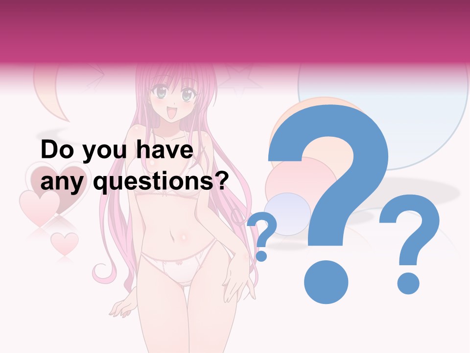 A Girl With Pink Hair Is Standing In Front Of A White Background PowerPoint Template