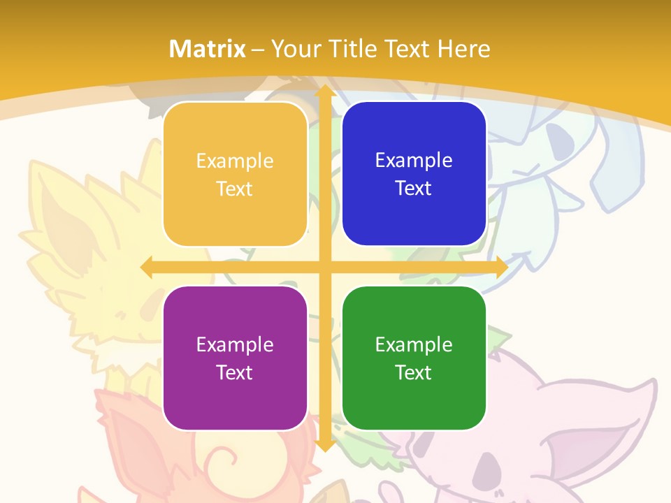 A Bunch Of Cartoon Animals On A White And Yellow Background PowerPoint Template