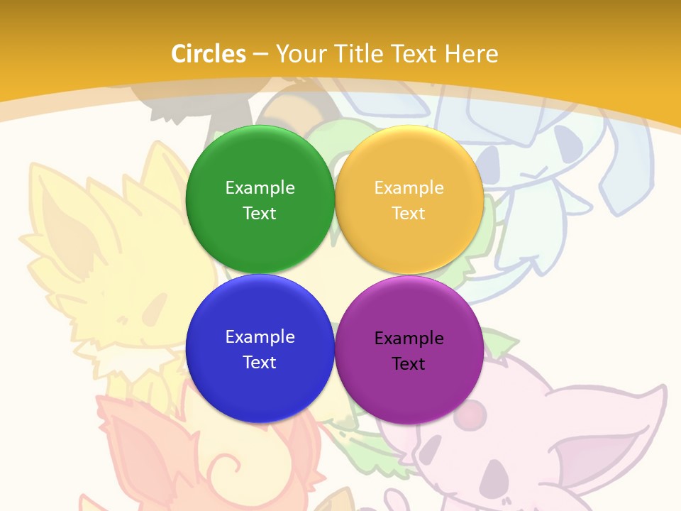 A Bunch Of Cartoon Animals On A White And Yellow Background PowerPoint Template