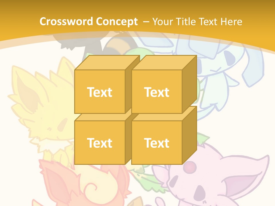 A Bunch Of Cartoon Animals On A White And Yellow Background PowerPoint Template