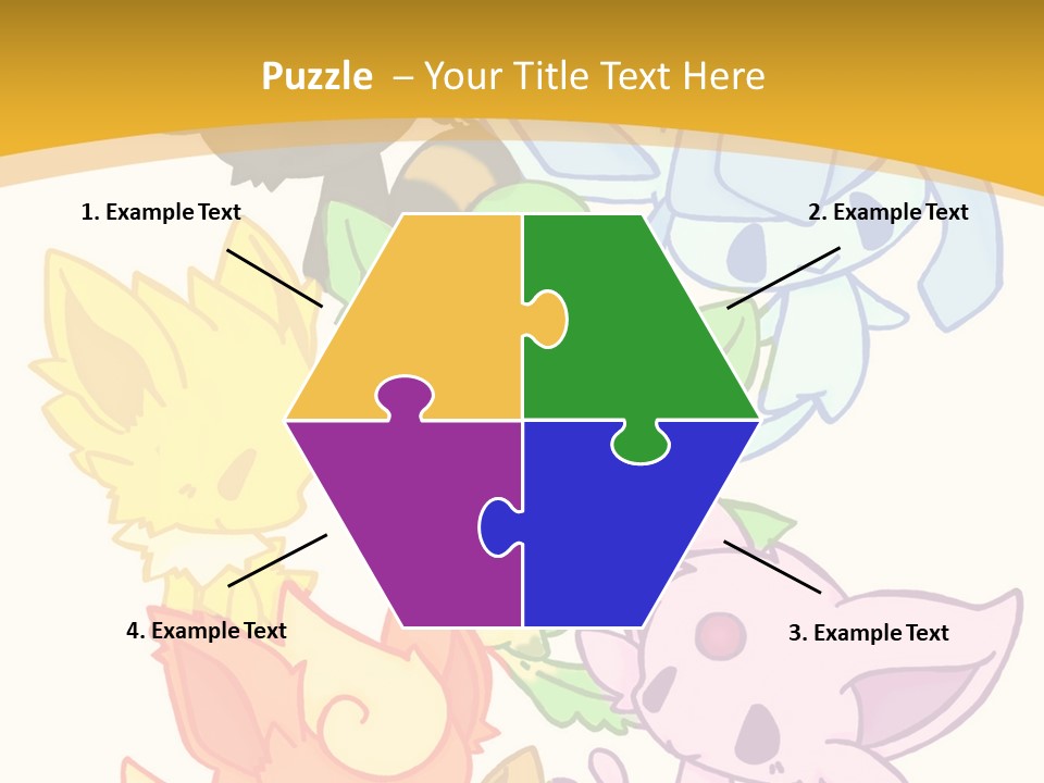 A Bunch Of Cartoon Animals On A White And Yellow Background PowerPoint Template