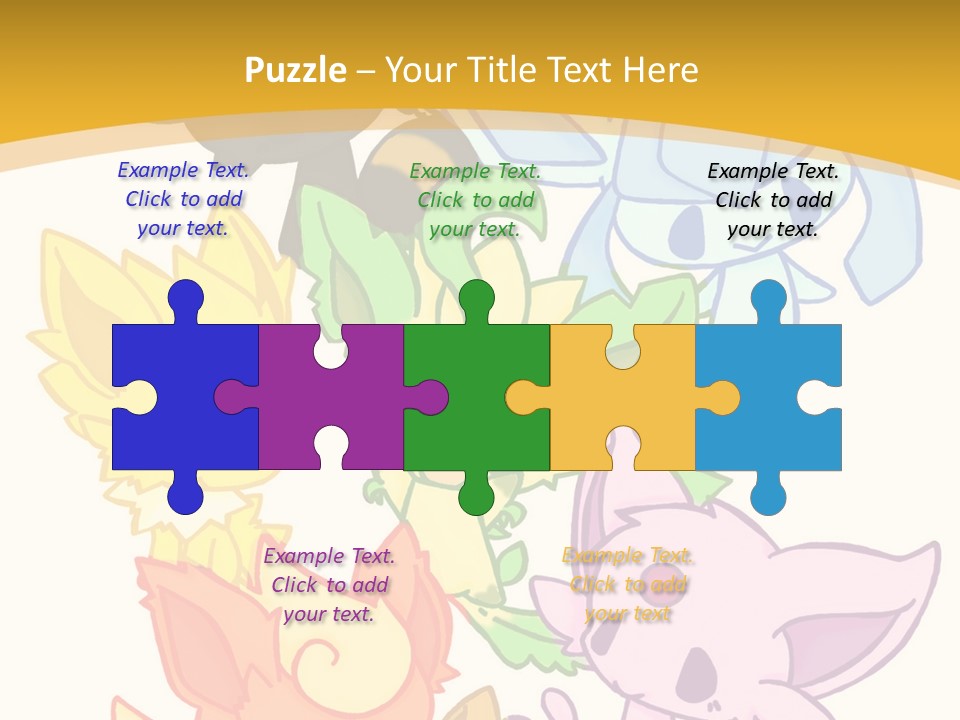 A Bunch Of Cartoon Animals On A White And Yellow Background PowerPoint Template