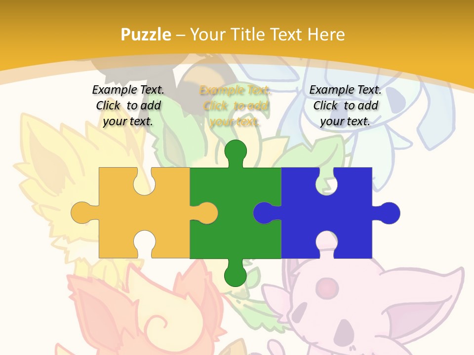 A Bunch Of Cartoon Animals On A White And Yellow Background PowerPoint Template