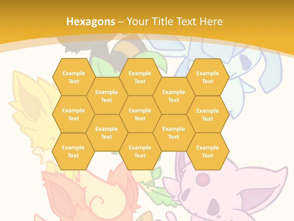 A Bunch Of Cartoon Animals On A White And Yellow Background PowerPoint Template