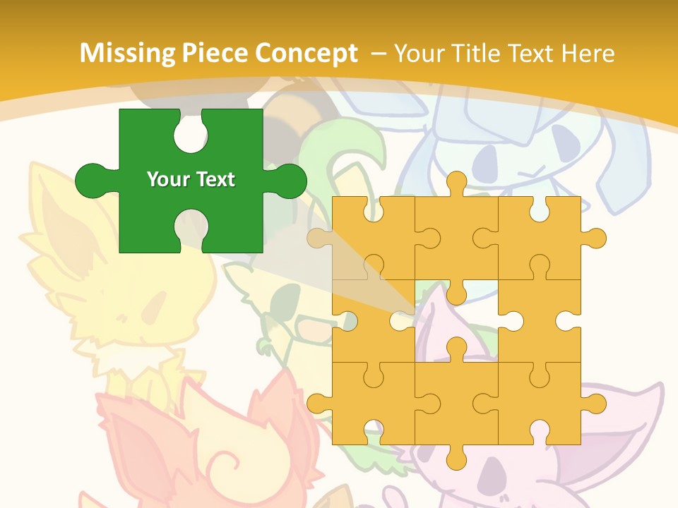 A Bunch Of Cartoon Animals On A White And Yellow Background PowerPoint Template