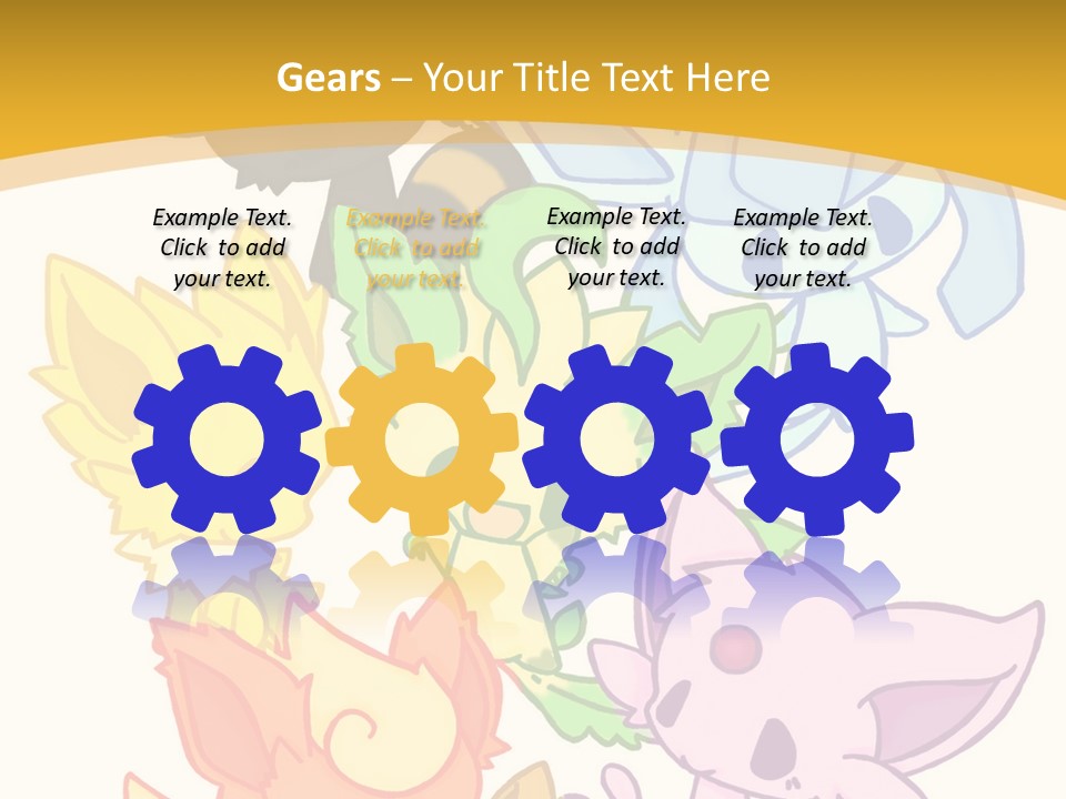 A Bunch Of Cartoon Animals On A White And Yellow Background PowerPoint Template