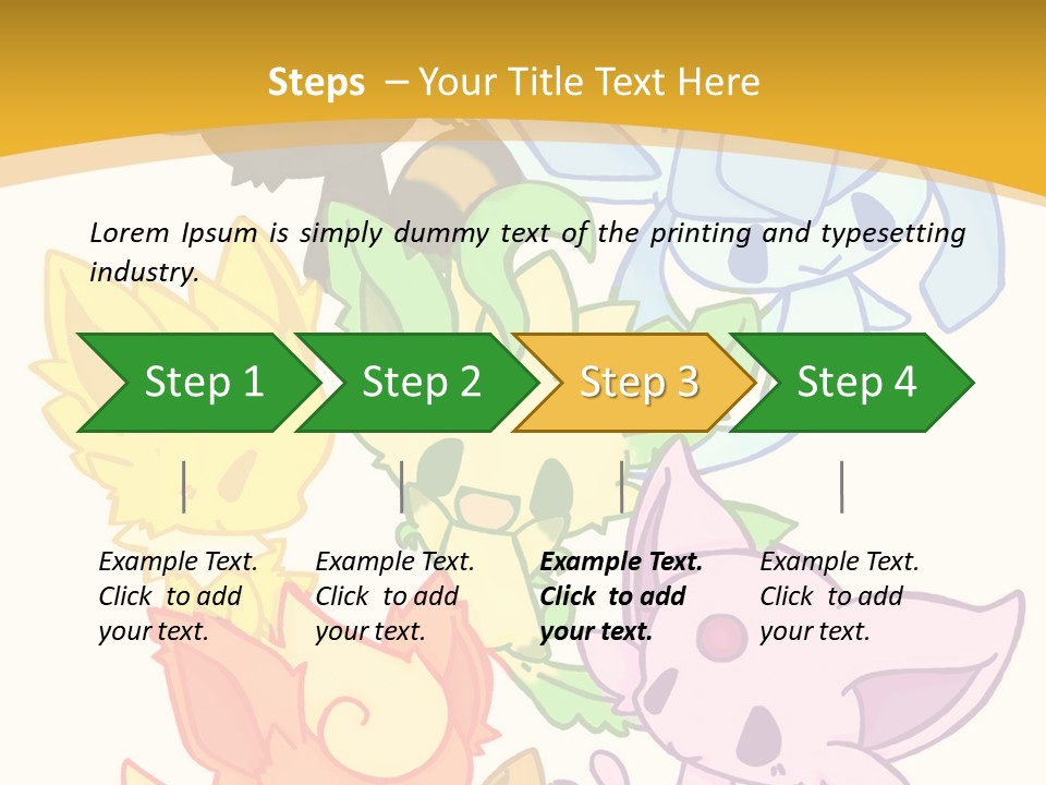 A Bunch Of Cartoon Animals On A White And Yellow Background PowerPoint Template