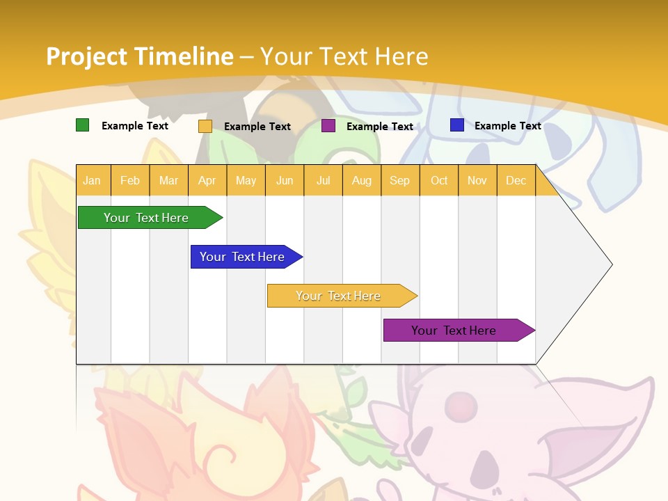 A Bunch Of Cartoon Animals On A White And Yellow Background PowerPoint Template