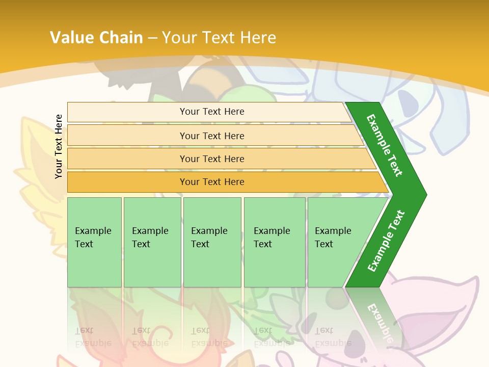 A Bunch Of Cartoon Animals On A White And Yellow Background PowerPoint Template