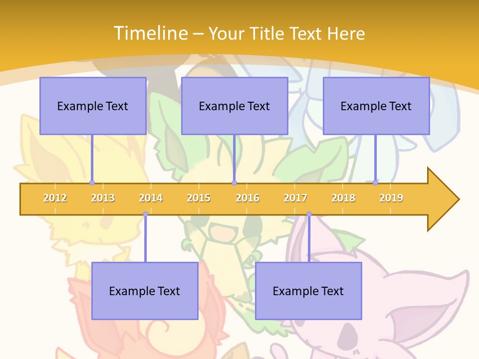 A Bunch Of Cartoon Animals On A White And Yellow Background PowerPoint Template