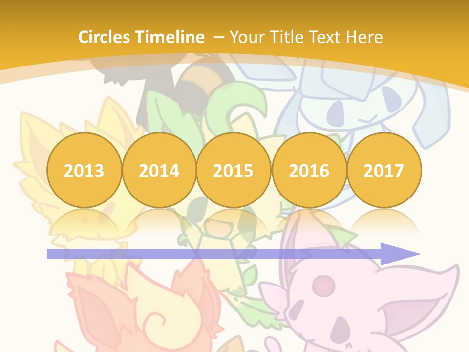 A Bunch Of Cartoon Animals On A White And Yellow Background PowerPoint Template