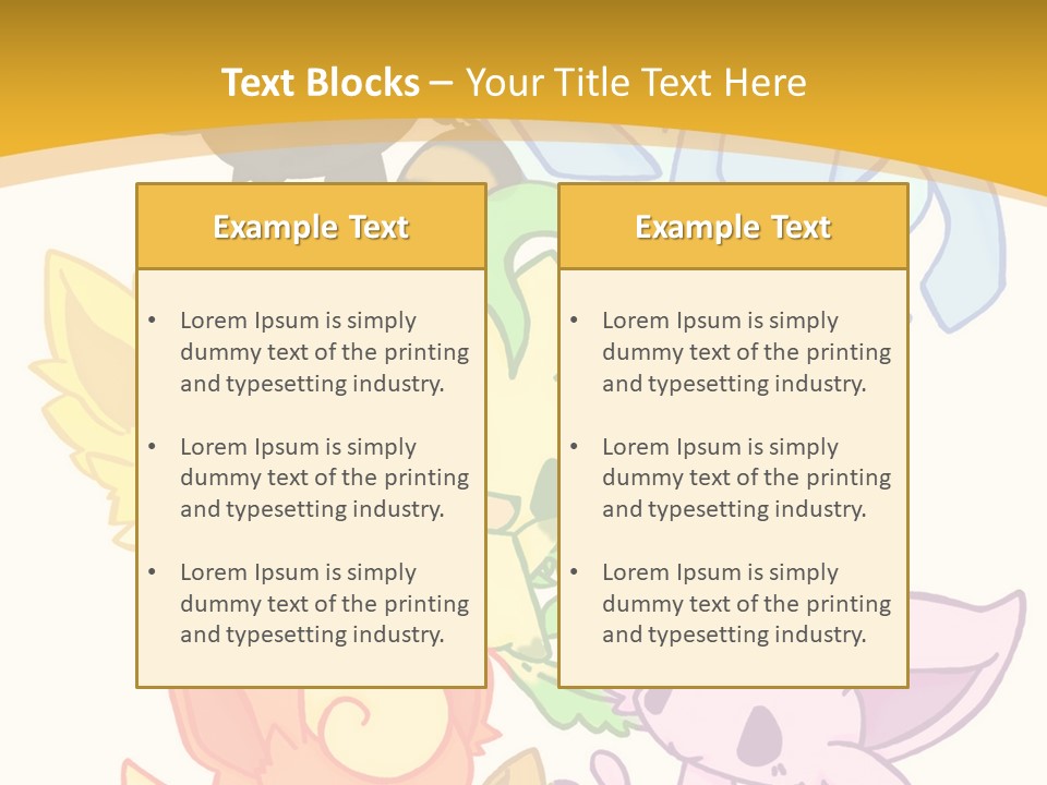 A Bunch Of Cartoon Animals On A White And Yellow Background PowerPoint Template