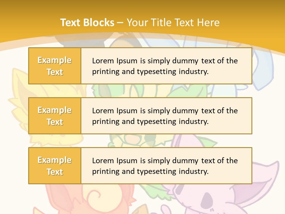 A Bunch Of Cartoon Animals On A White And Yellow Background PowerPoint Template