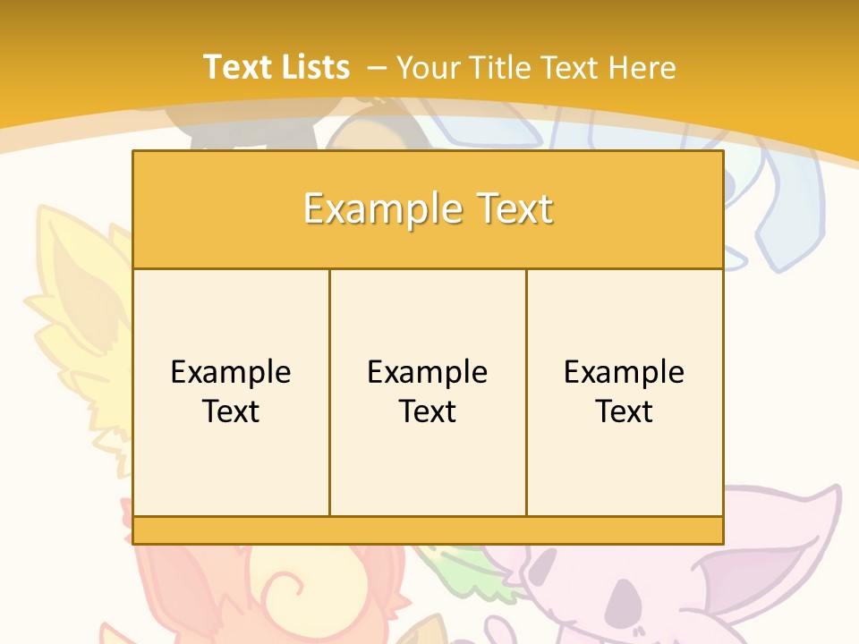 A Bunch Of Cartoon Animals On A White And Yellow Background PowerPoint Template