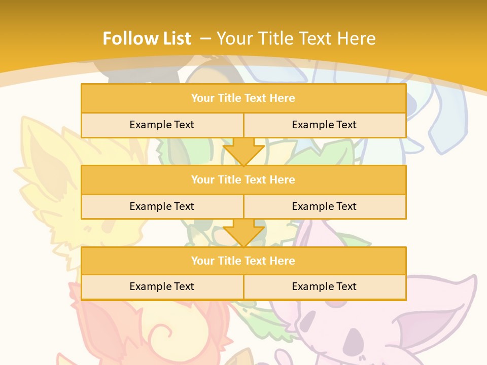 A Bunch Of Cartoon Animals On A White And Yellow Background PowerPoint Template