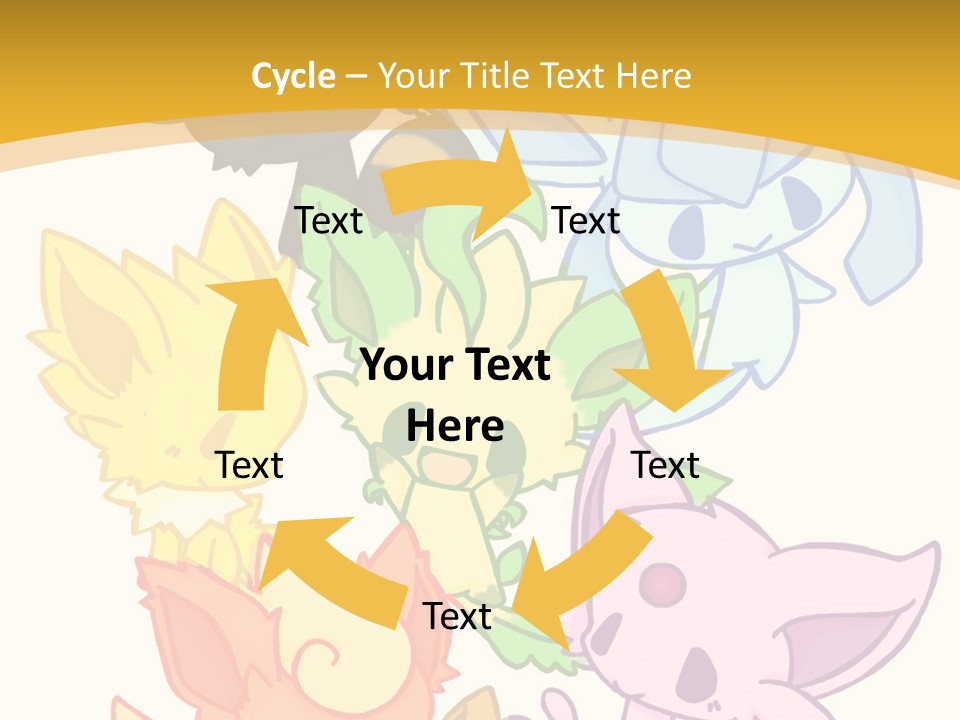 A Bunch Of Cartoon Animals On A White And Yellow Background PowerPoint Template