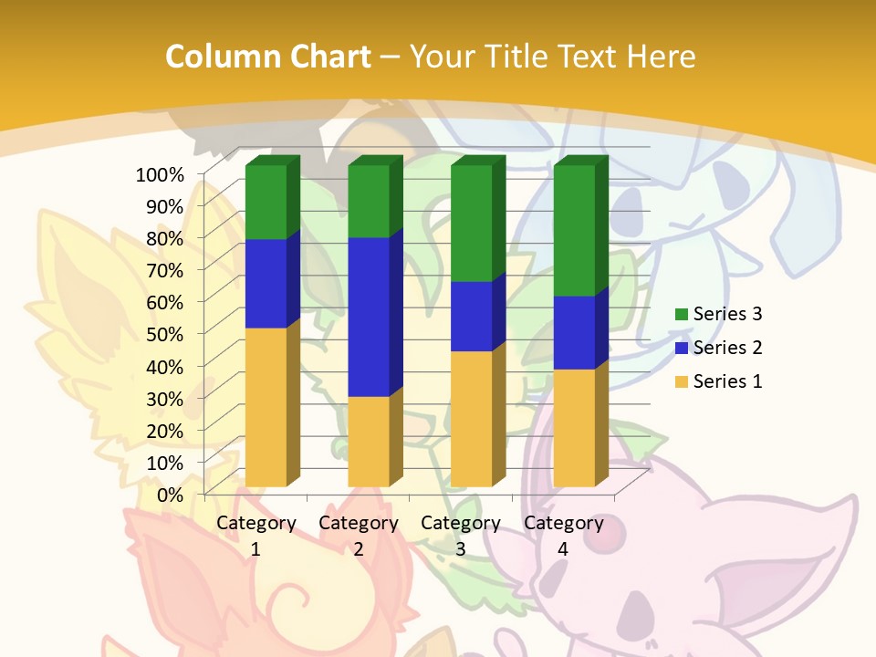 A Bunch Of Cartoon Animals On A White And Yellow Background PowerPoint Template