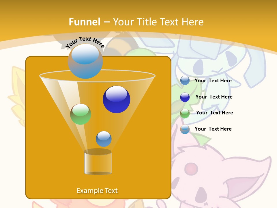 A Bunch Of Cartoon Animals On A White And Yellow Background PowerPoint Template