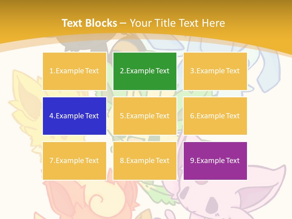 A Bunch Of Cartoon Animals On A White And Yellow Background PowerPoint Template