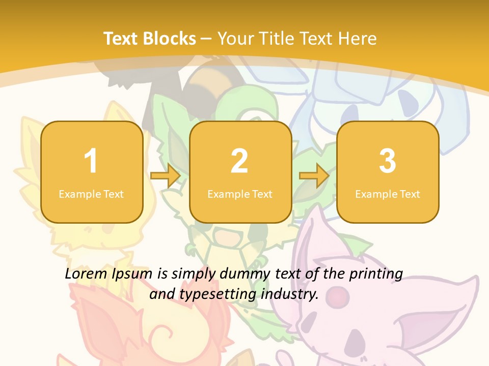 A Bunch Of Cartoon Animals On A White And Yellow Background PowerPoint Template