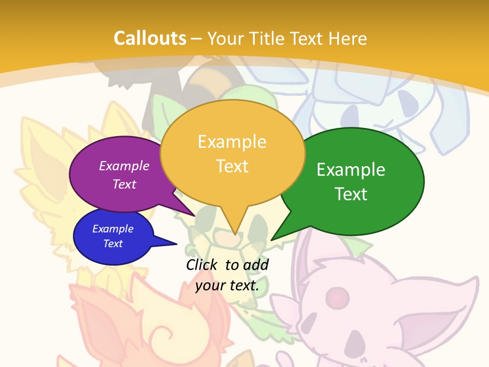 A Bunch Of Cartoon Animals On A White And Yellow Background PowerPoint Template