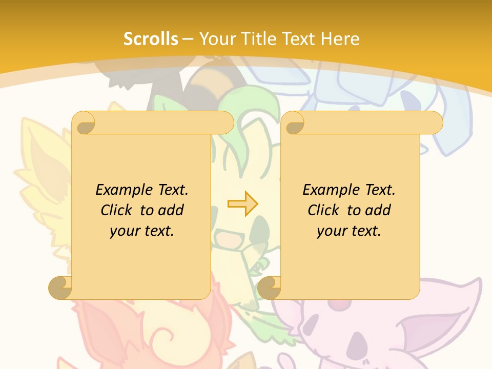 A Bunch Of Cartoon Animals On A White And Yellow Background PowerPoint Template