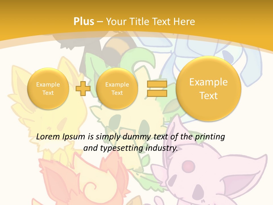 A Bunch Of Cartoon Animals On A White And Yellow Background PowerPoint Template