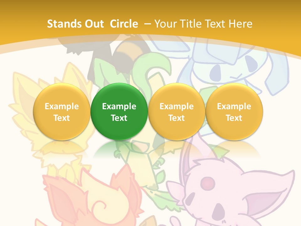 A Bunch Of Cartoon Animals On A White And Yellow Background PowerPoint Template