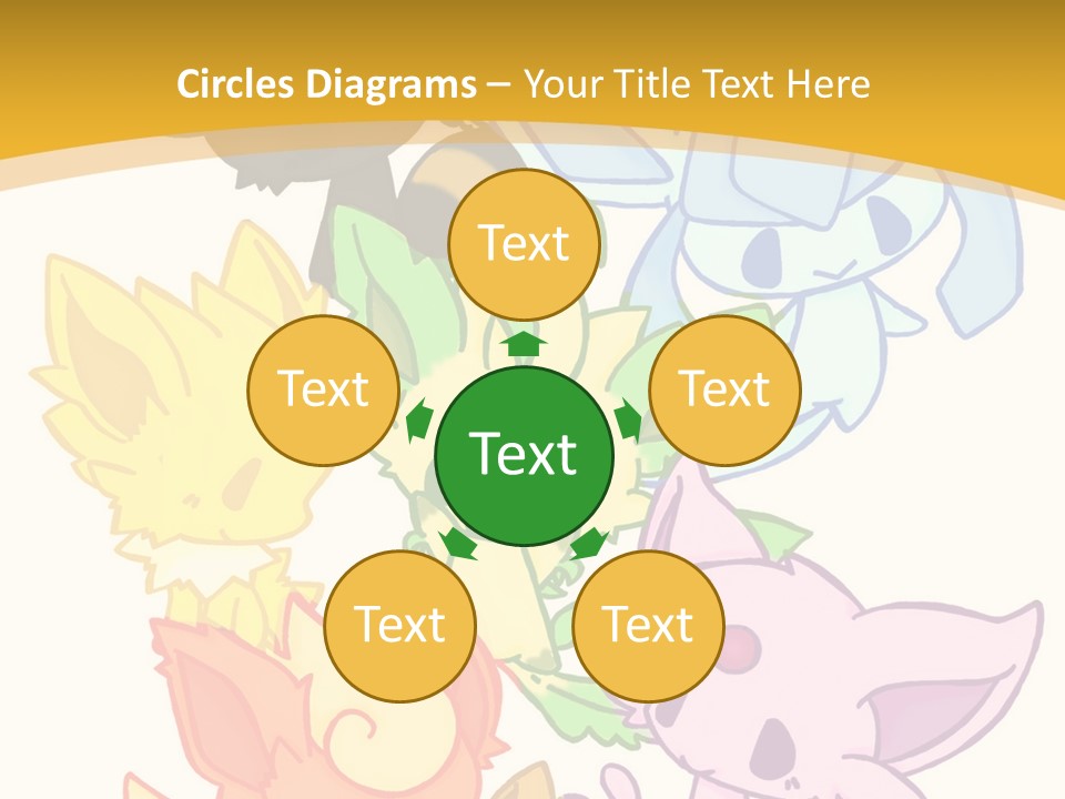 A Bunch Of Cartoon Animals On A White And Yellow Background PowerPoint Template