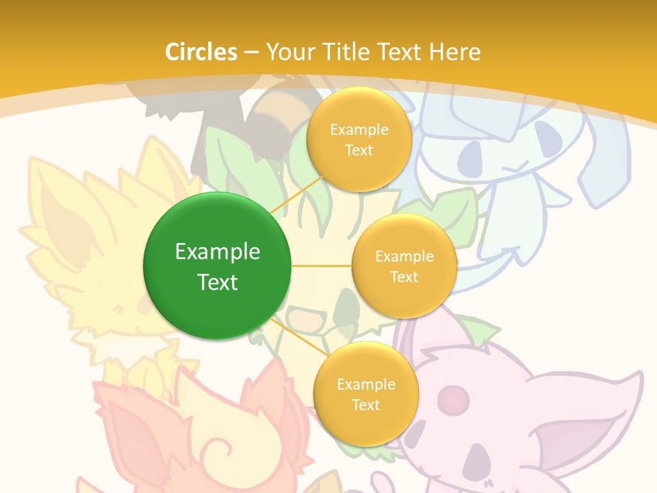 A Bunch Of Cartoon Animals On A White And Yellow Background PowerPoint Template