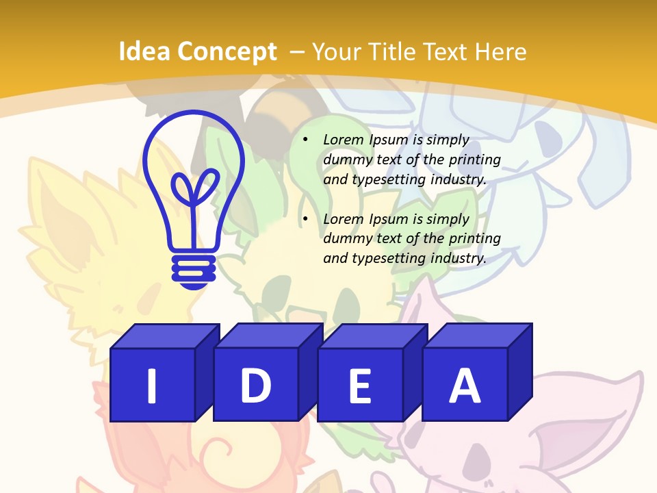 A Bunch Of Cartoon Animals On A White And Yellow Background PowerPoint Template