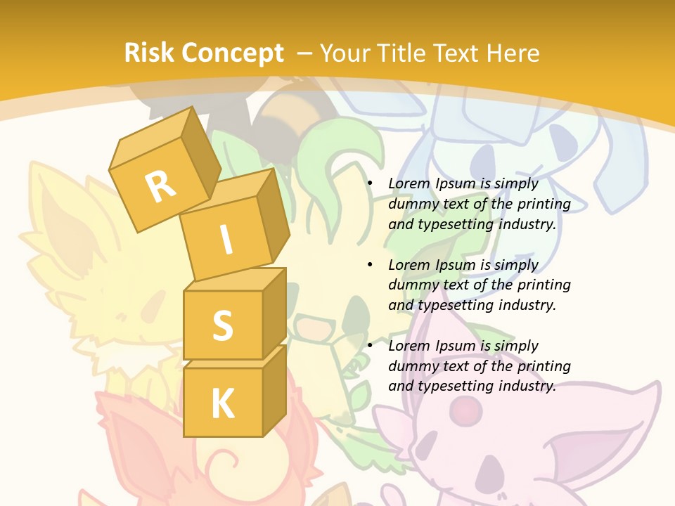 A Bunch Of Cartoon Animals On A White And Yellow Background PowerPoint Template