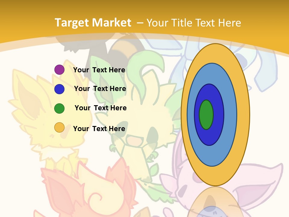 A Bunch Of Cartoon Animals On A White And Yellow Background PowerPoint Template