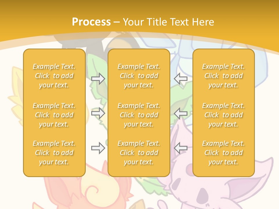 A Bunch Of Cartoon Animals On A White And Yellow Background PowerPoint Template