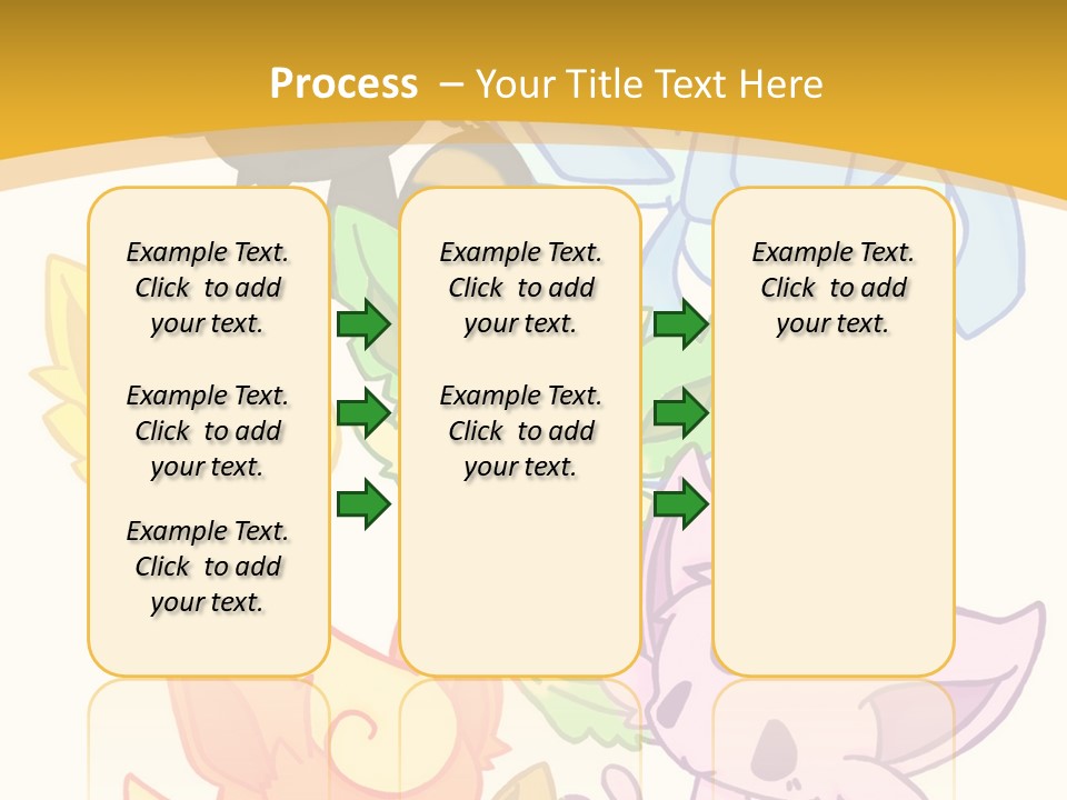 A Bunch Of Cartoon Animals On A White And Yellow Background PowerPoint Template