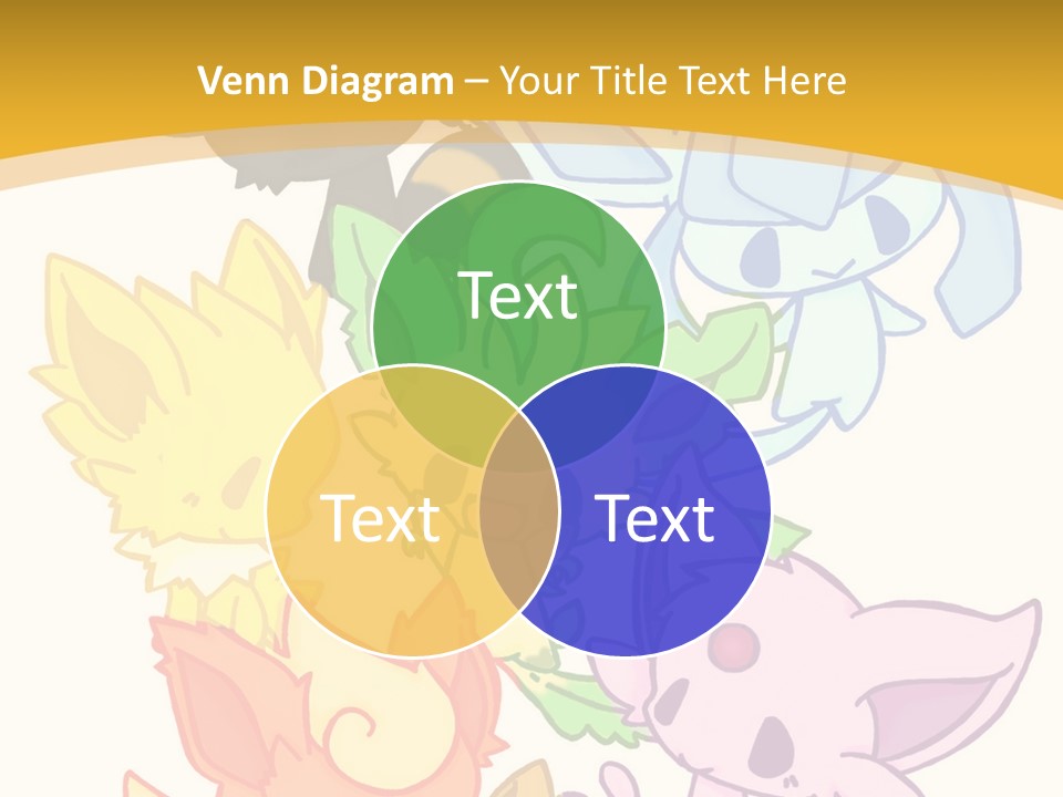 A Bunch Of Cartoon Animals On A White And Yellow Background PowerPoint Template