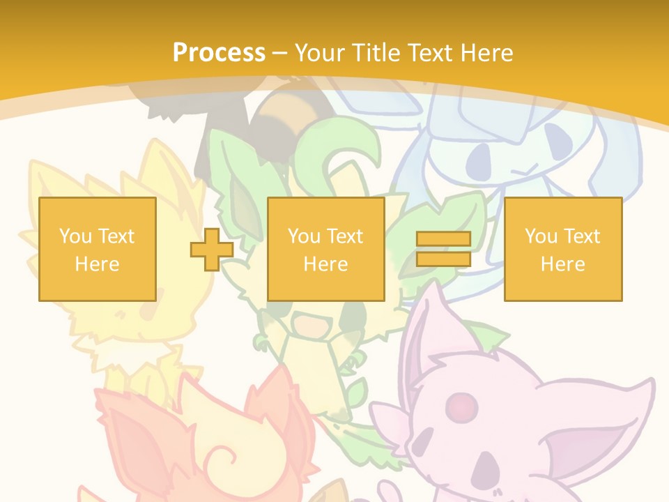 A Bunch Of Cartoon Animals On A White And Yellow Background PowerPoint Template