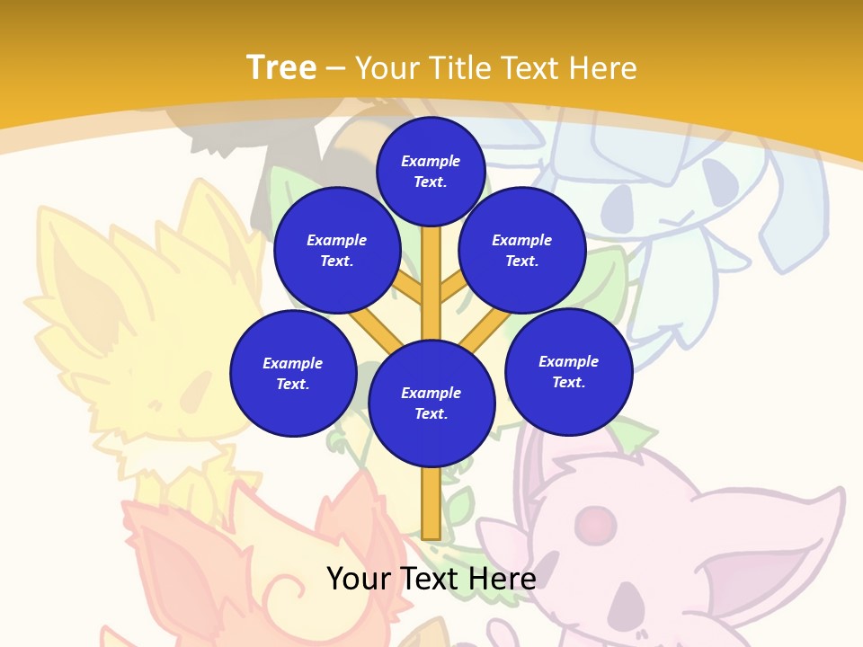 A Bunch Of Cartoon Animals On A White And Yellow Background PowerPoint Template