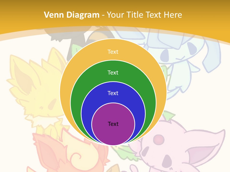 A Bunch Of Cartoon Animals On A White And Yellow Background PowerPoint Template