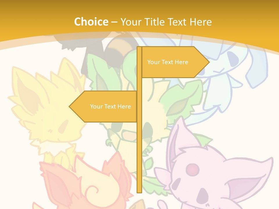 A Bunch Of Cartoon Animals On A White And Yellow Background PowerPoint Template