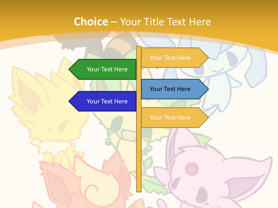 A Bunch Of Cartoon Animals On A White And Yellow Background PowerPoint Template