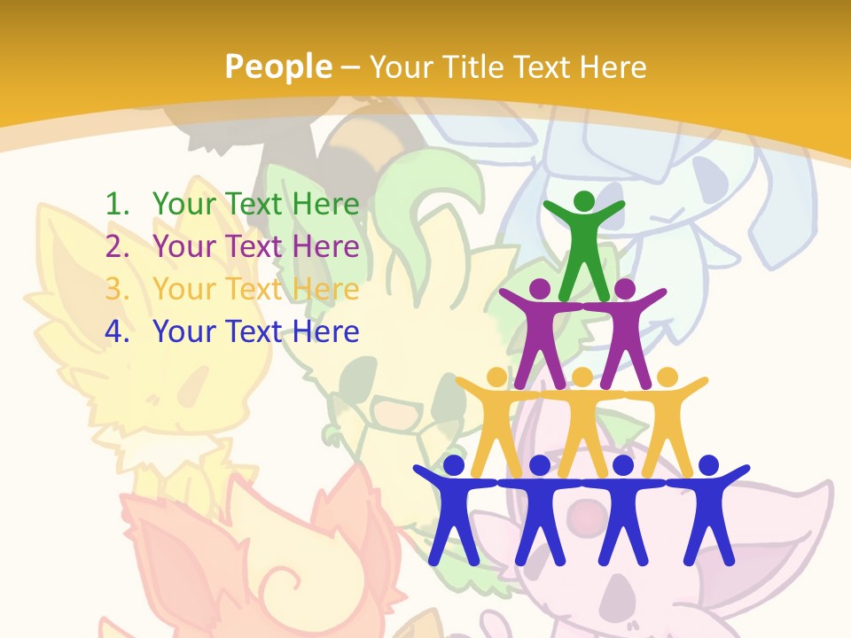 A Bunch Of Cartoon Animals On A White And Yellow Background PowerPoint Template