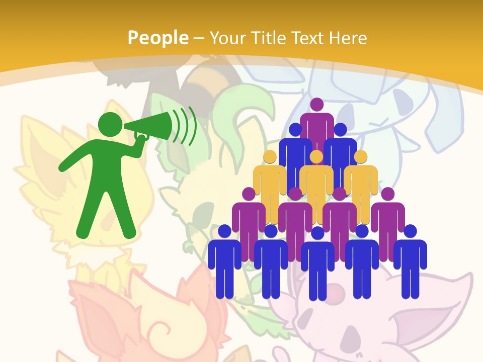 A Bunch Of Cartoon Animals On A White And Yellow Background PowerPoint Template