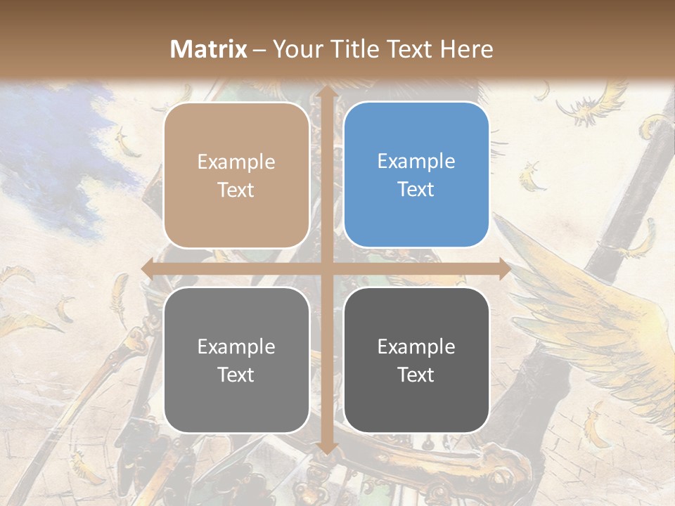 A Woman With A Sword And A Bird On Her Back PowerPoint Template