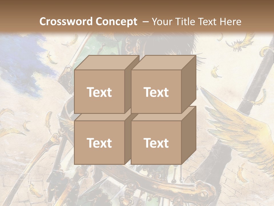 A Woman With A Sword And A Bird On Her Back PowerPoint Template