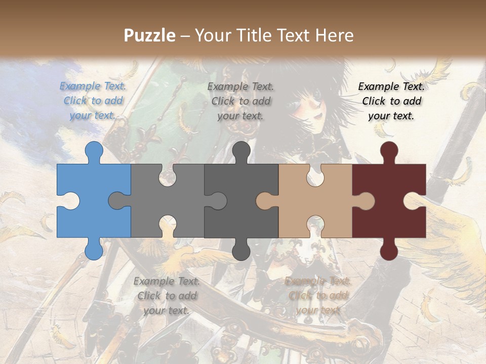 A Woman With A Sword And A Bird On Her Back PowerPoint Template