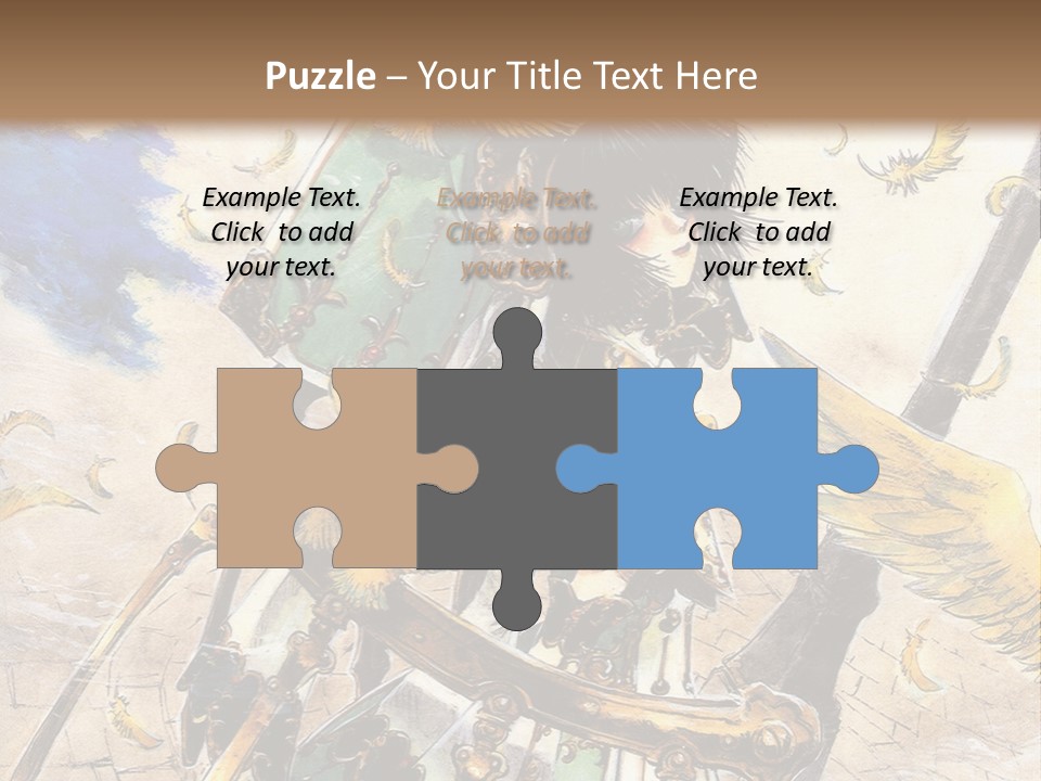 A Woman With A Sword And A Bird On Her Back PowerPoint Template