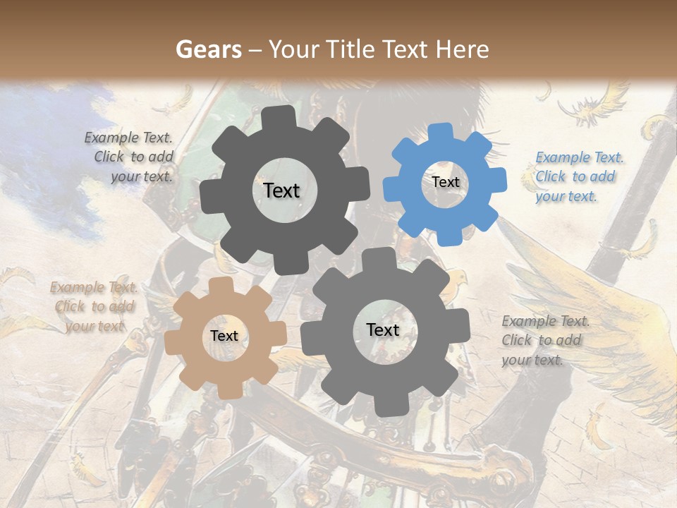 A Woman With A Sword And A Bird On Her Back PowerPoint Template