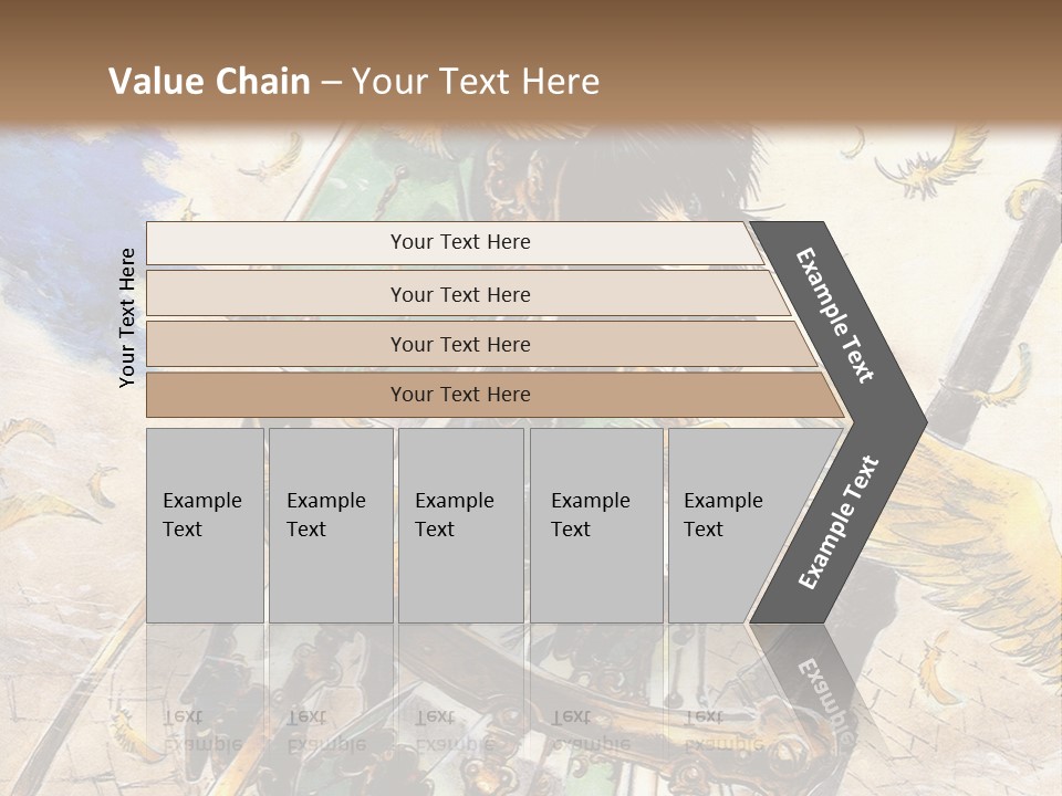 A Woman With A Sword And A Bird On Her Back PowerPoint Template